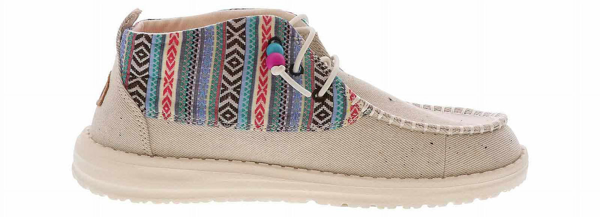 Heydude Wendy Mid Boho Mix Casual Shoe | 40751-1MX White