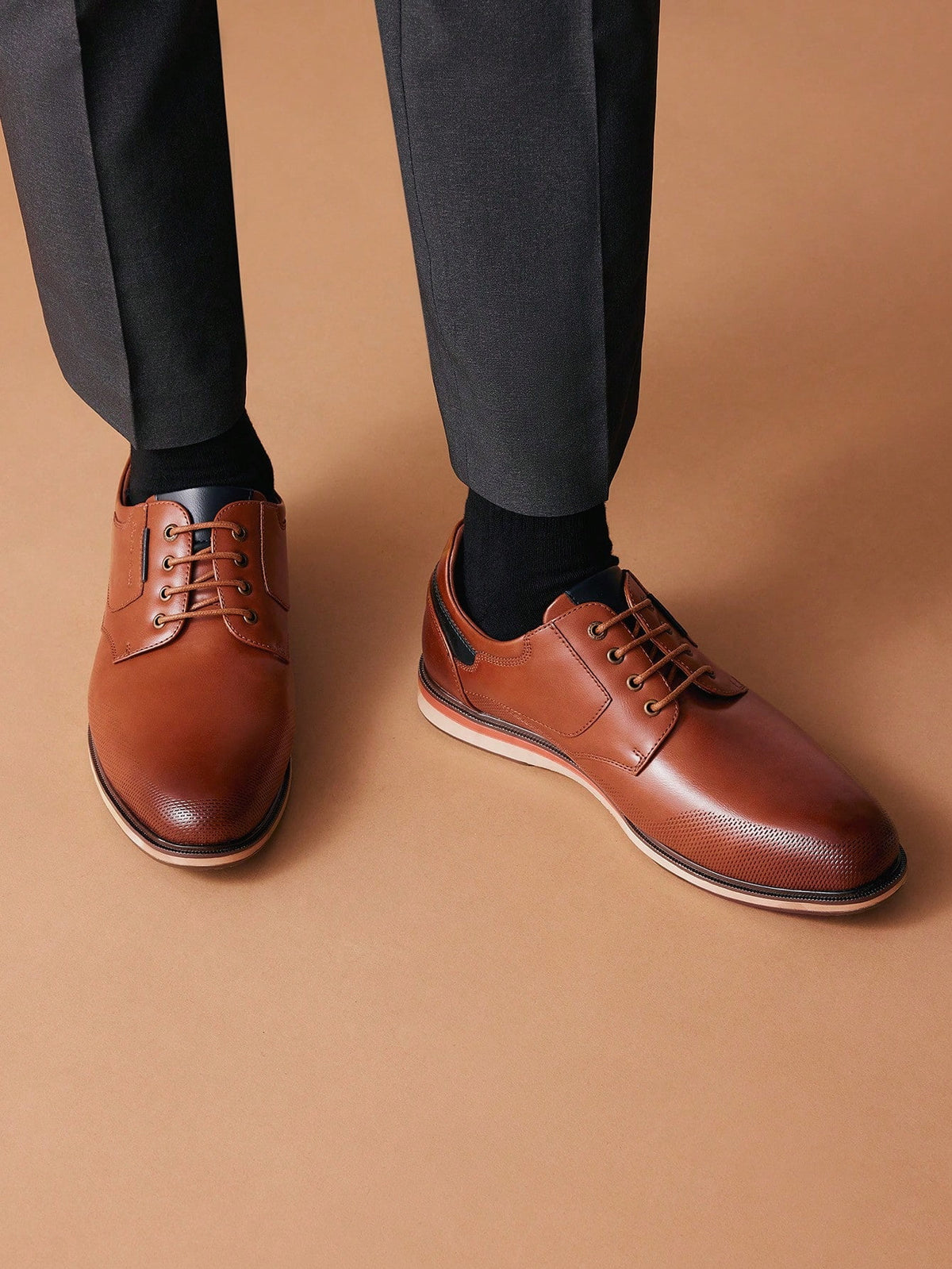 Bruno Marc Mens Casual Shoes Round Toe Classic Lace-up Oxford Shoes Dress Shoes LG19009M BROWN Size 8.5