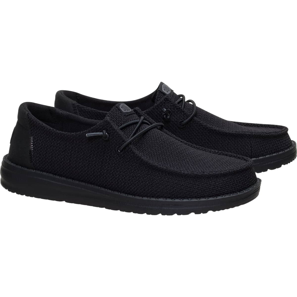 HEYDUDE Women Wendy Mesh Black Mono, Black Mono