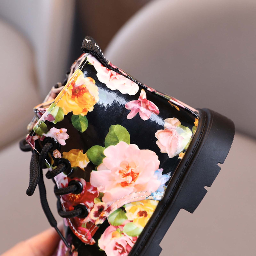 Kids' $10 Under Boys And Girls Lace Up Casual Outdoor Floral Hiking Ankle Boots(Toddler/Little Kids) Save Big