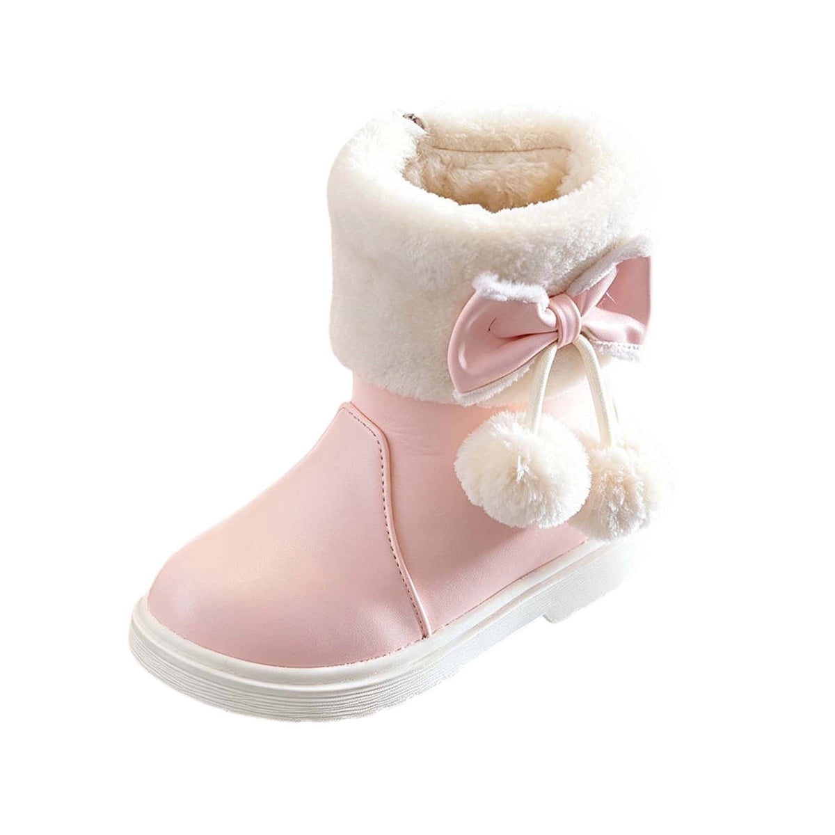 BXJX Girls Ankle Boots, Fleece Lined Warm Side Zipper Soft Sole Winter Shoots Khaki Size 11 Little Kids