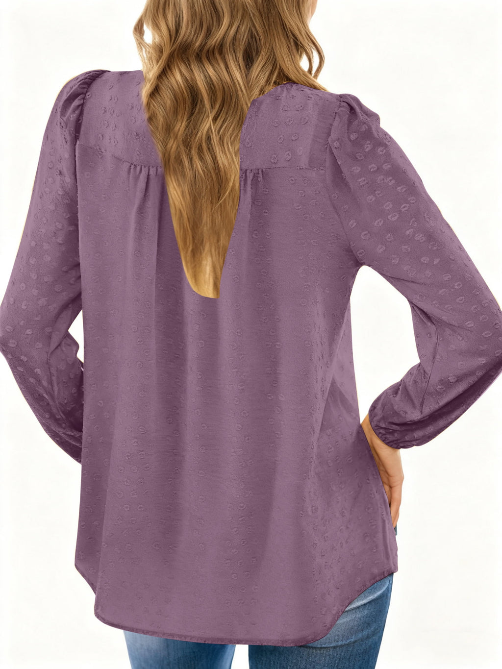 UVN Fall Shirts for Women Long Sleeve Blouses Ladies Crewneck Lace Crochet Tops Dressy Chiffon Blouses