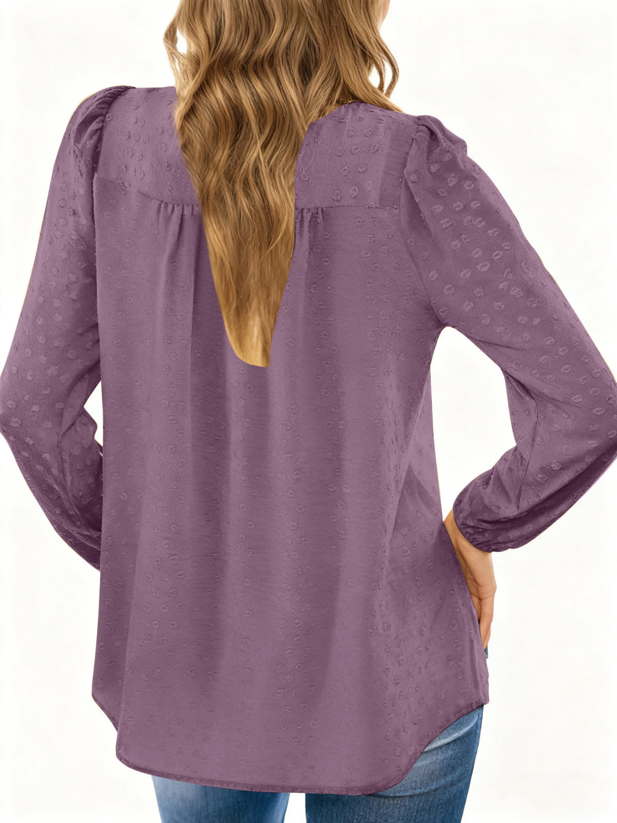 UVN Fall Shirts for Women Long Sleeve Blouses Ladies Crewneck Lace Crochet Tops Dressy Chiffon Blouses