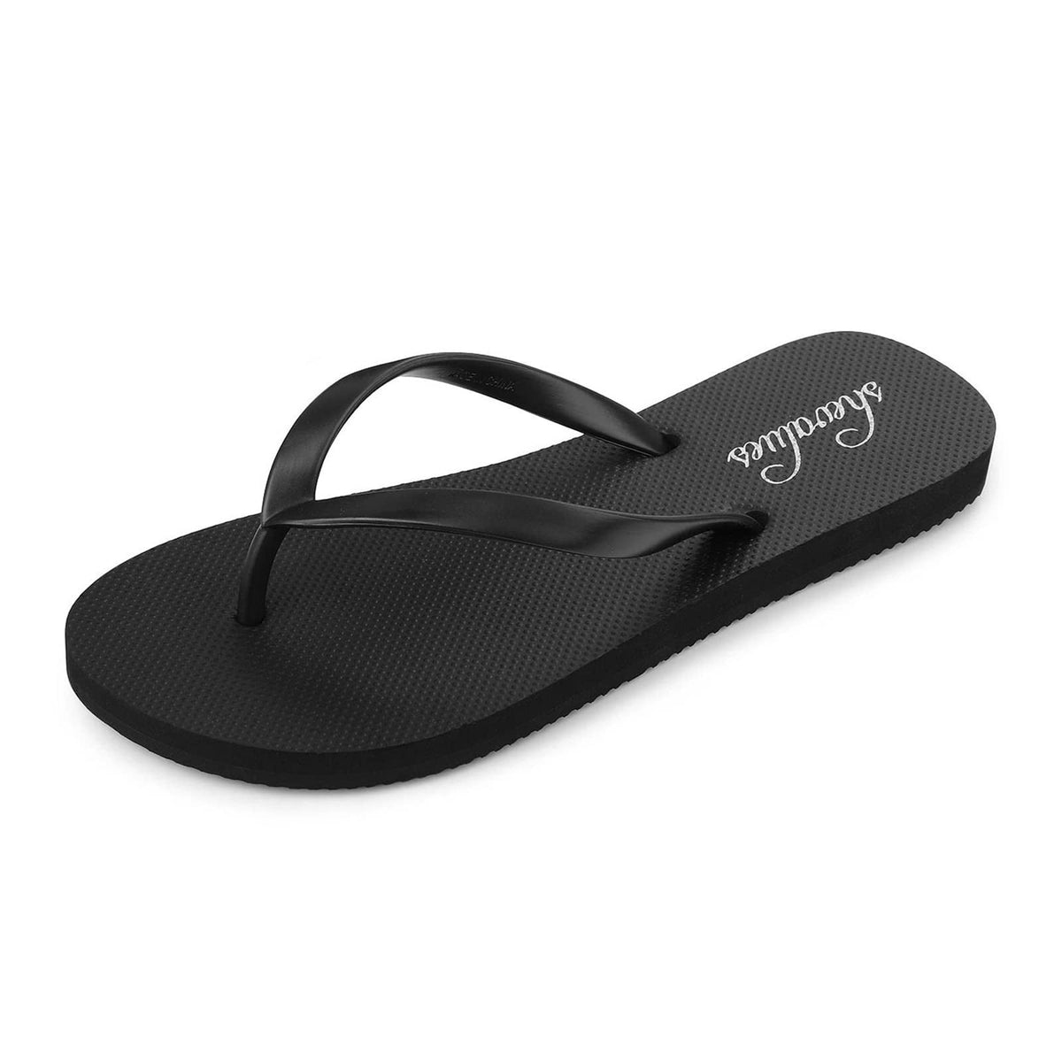 Comwarm Women's Flip Flops Summer Beach Sandals Soft Foam Women's Sandals, Black