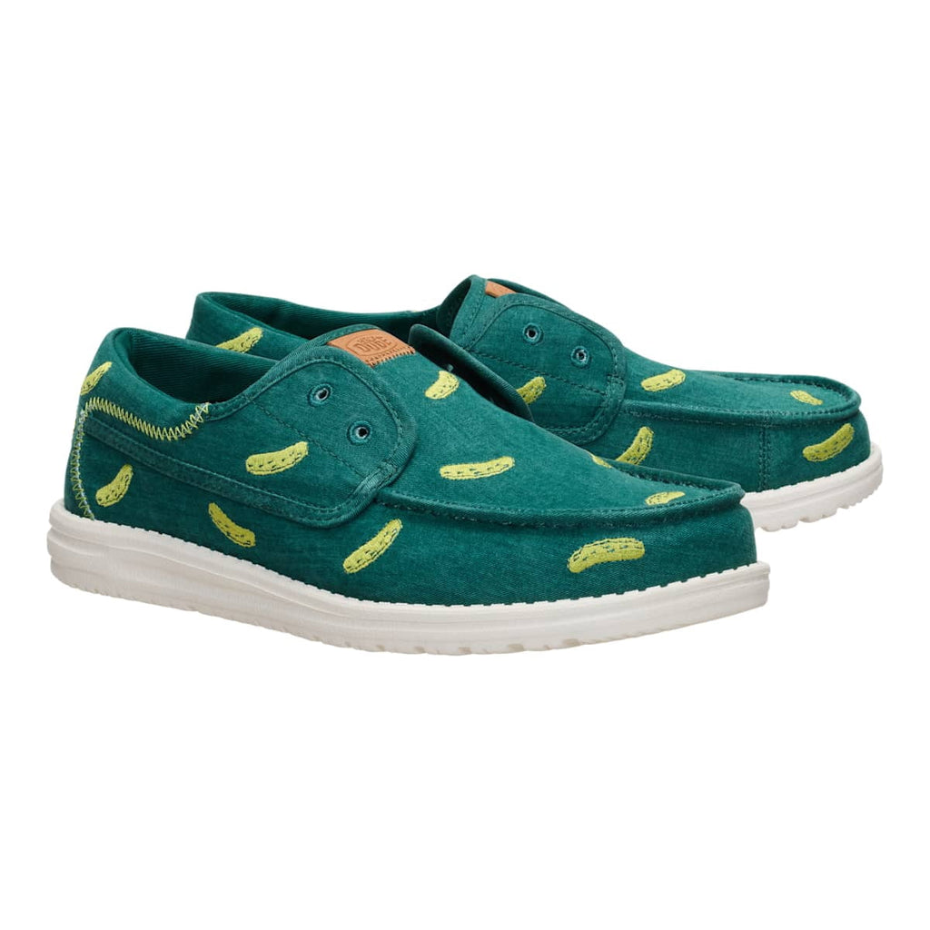 HEYDUDE Men Wally Cru Embroidered, Green/Multi, 11