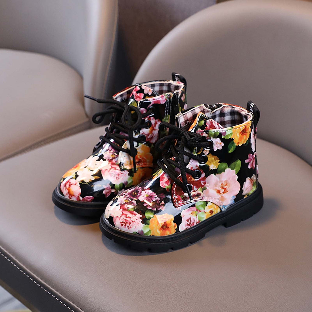 Kids' $10 Under Boys And Girls Lace Up Casual Outdoor Floral Hiking Ankle Boots(Toddler/Little Kids) Save Big