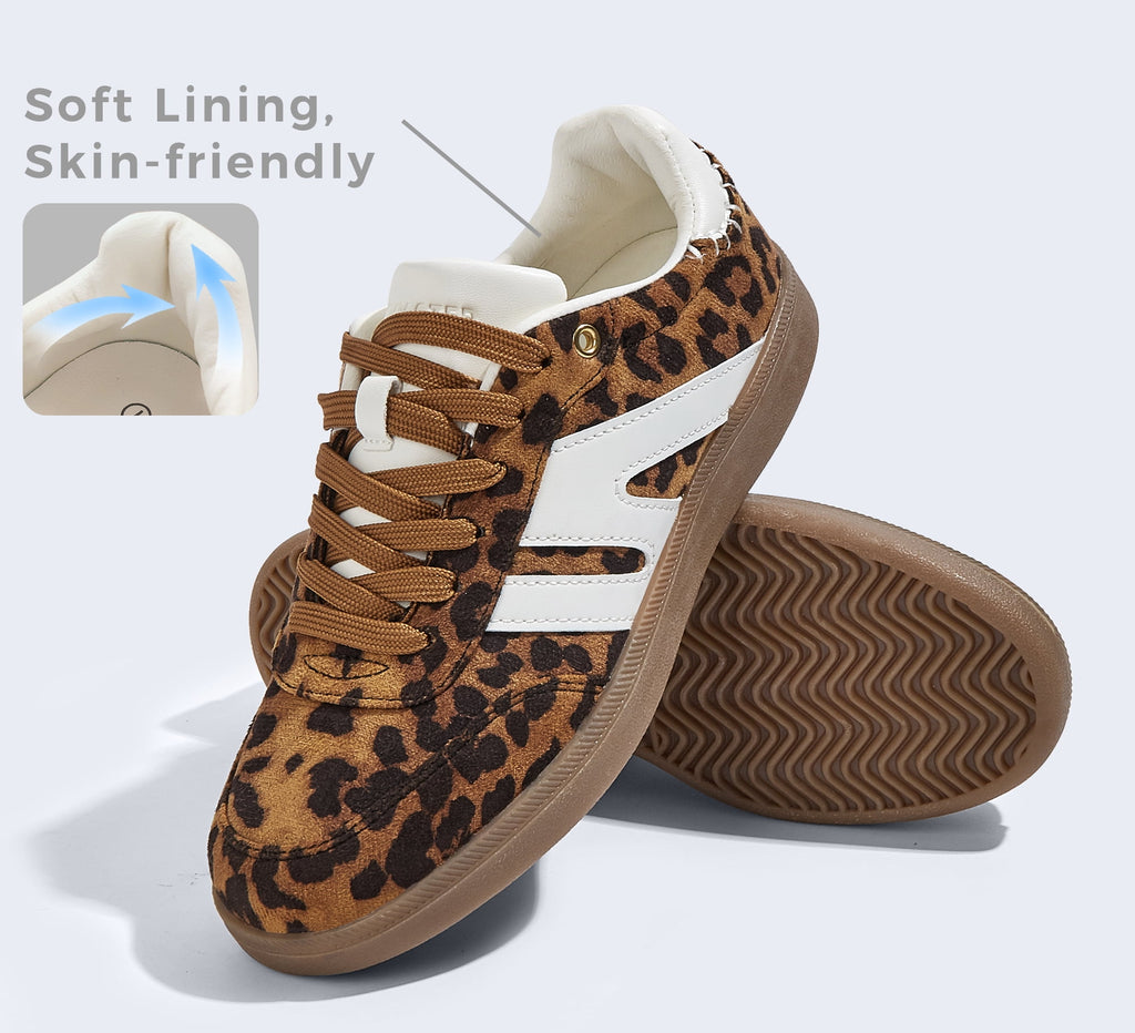 LUCKY STEP Womens Classic Retro Gum Sole Fashion Sneakers Anti Slip Casual Shoes,Dark Brown