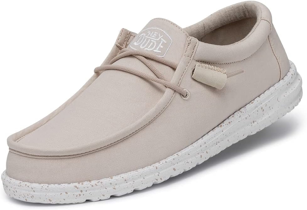 Hey Dude Mens Wally Slub Canvas Loafer - Natural