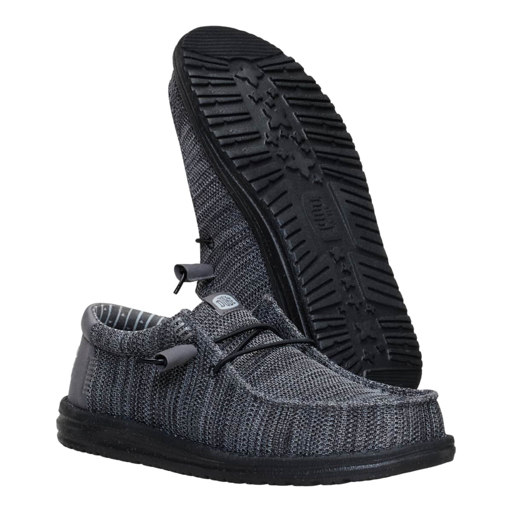 HEYDUDE Wally Stretch Sox, Granite Grey/Black, 11