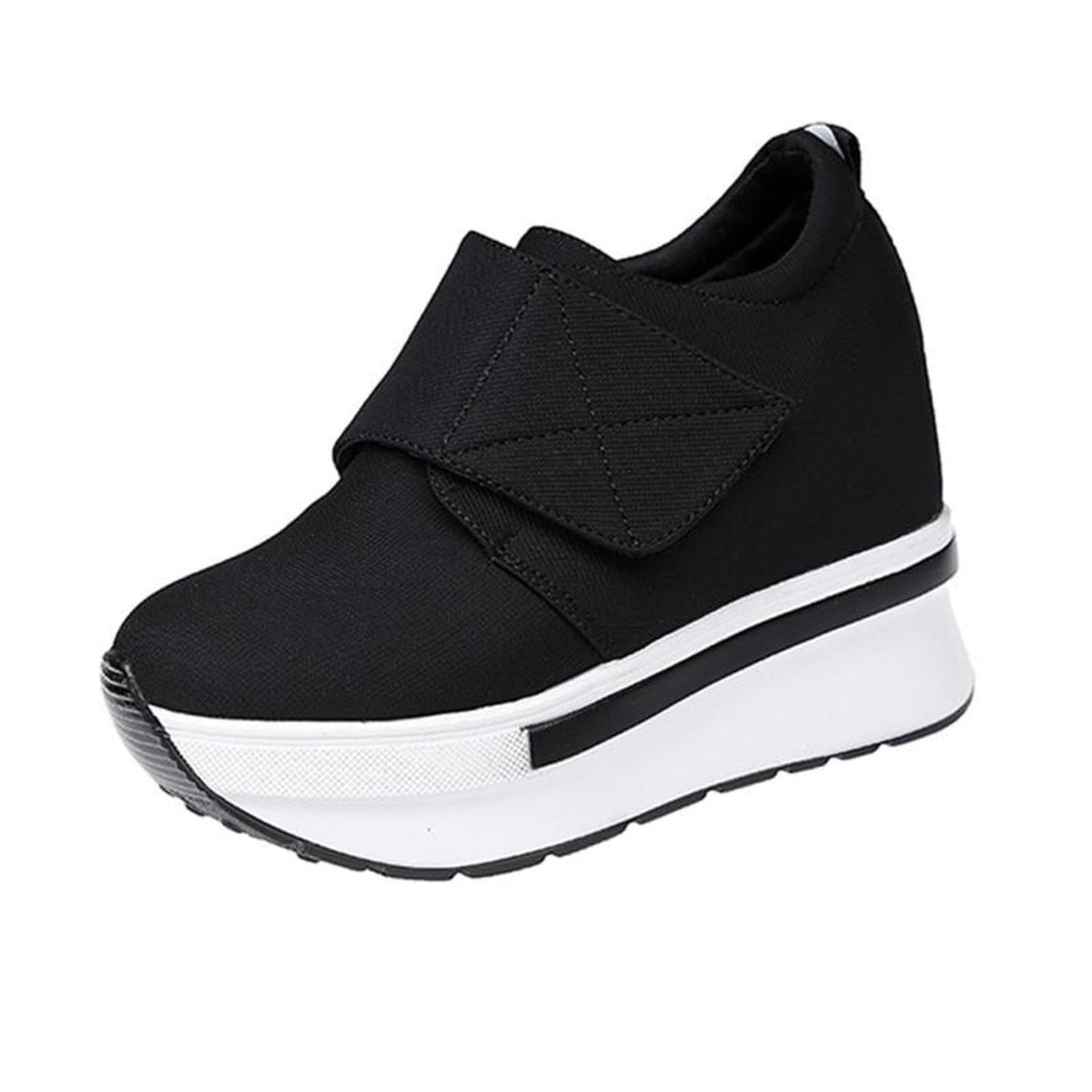 Hvyesh Women Thick Bottom Wedge Sneakers Slip On Loafers Casual Dressy Walking Comfort Shoes Wide Low Top Trendy Canvas Shoes Women's Shoes