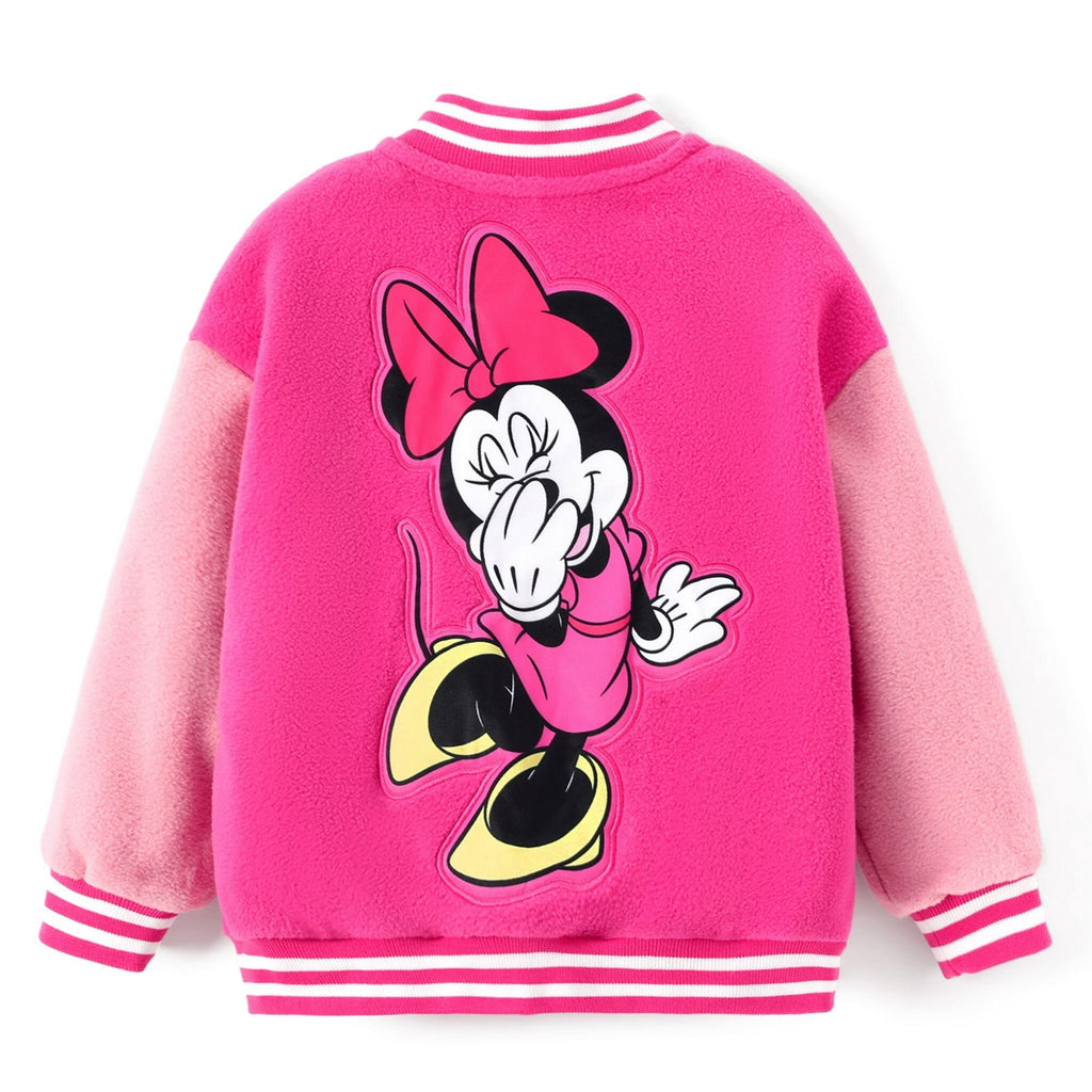 Disney Girls Bomber Jacket Minnie Mouse Colorblock Varsity Lightweight Sweatshirts Gift Fall Spring Sizes 3-10