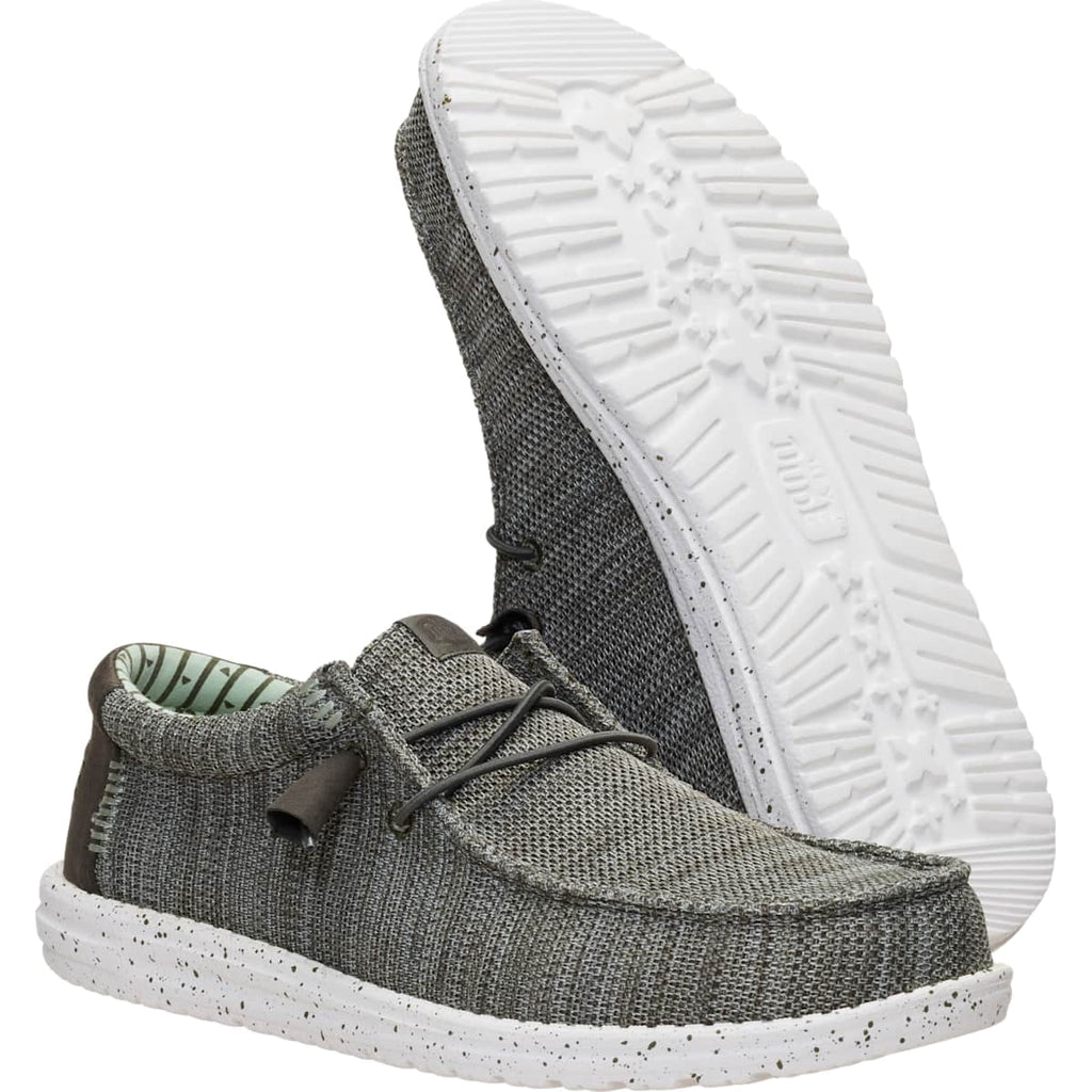 HEYDUDE Wally Stretch Sox, Granite Grey/Black, 11