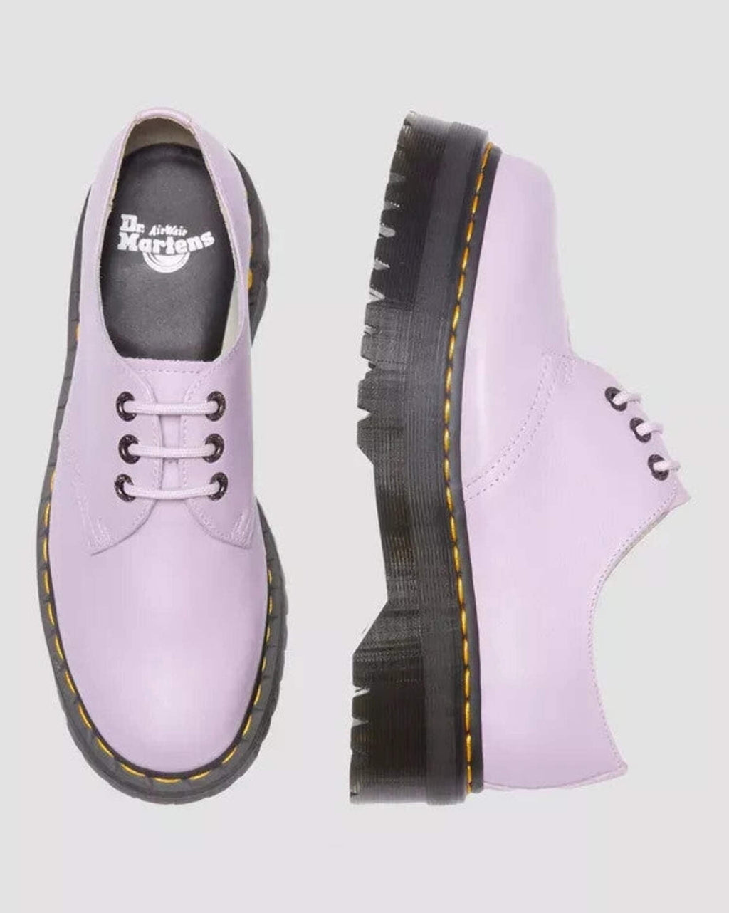Dr. Martens 1461 Quad II 30612308 Unisex Purple Leather Platform Shoes KHD1939