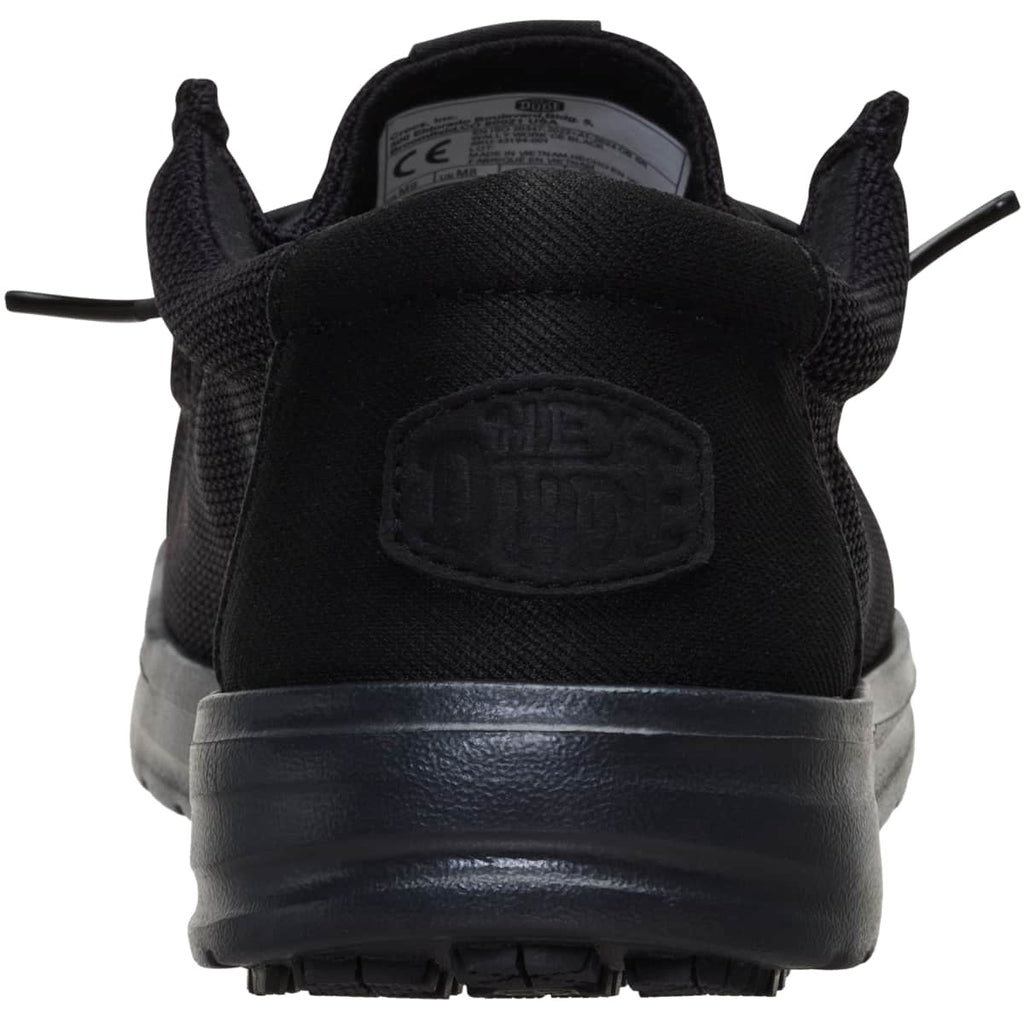 HEYDUDE Men Wally Work CE Slip Resistant Wide, Wide Black Mesh, 10