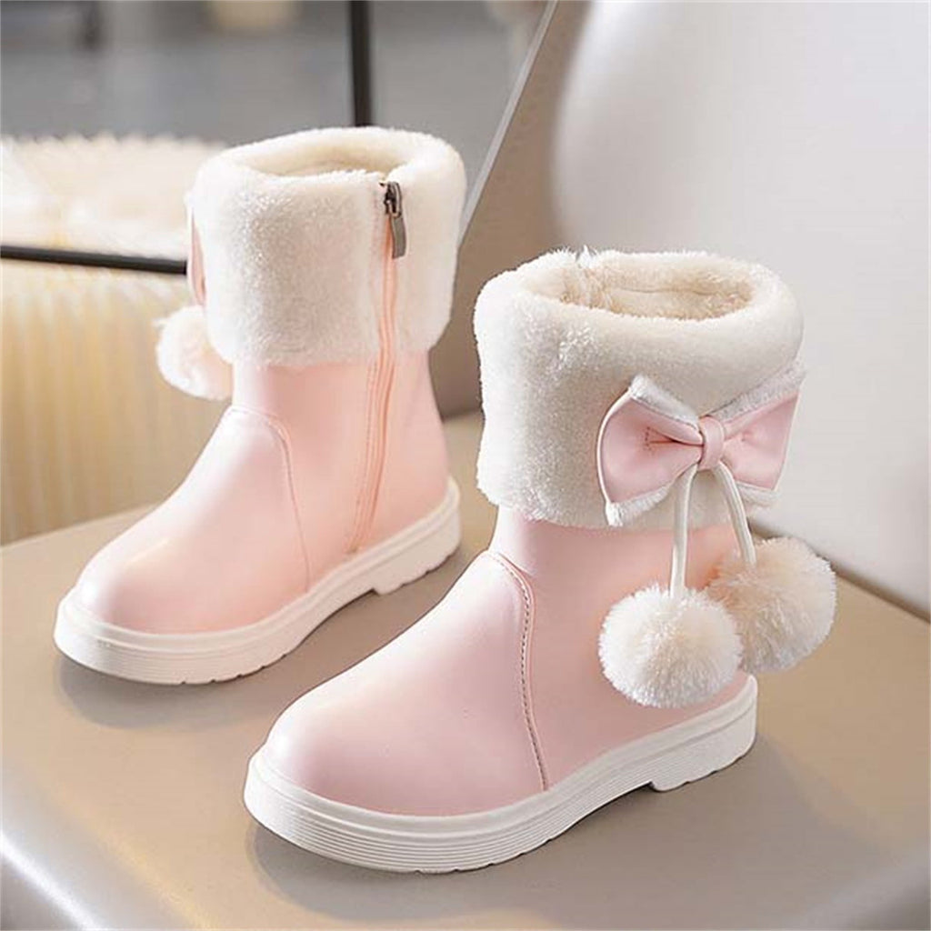 BXJX Girls Ankle Boots, Fleece Lined Warm Side Zipper Soft Sole Winter Shoots Khaki Size 11 Little Kids