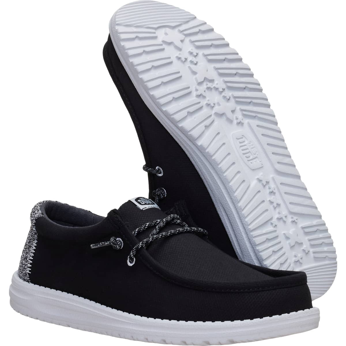 HEYDUDE Wally Heathered Knit, Black, 9