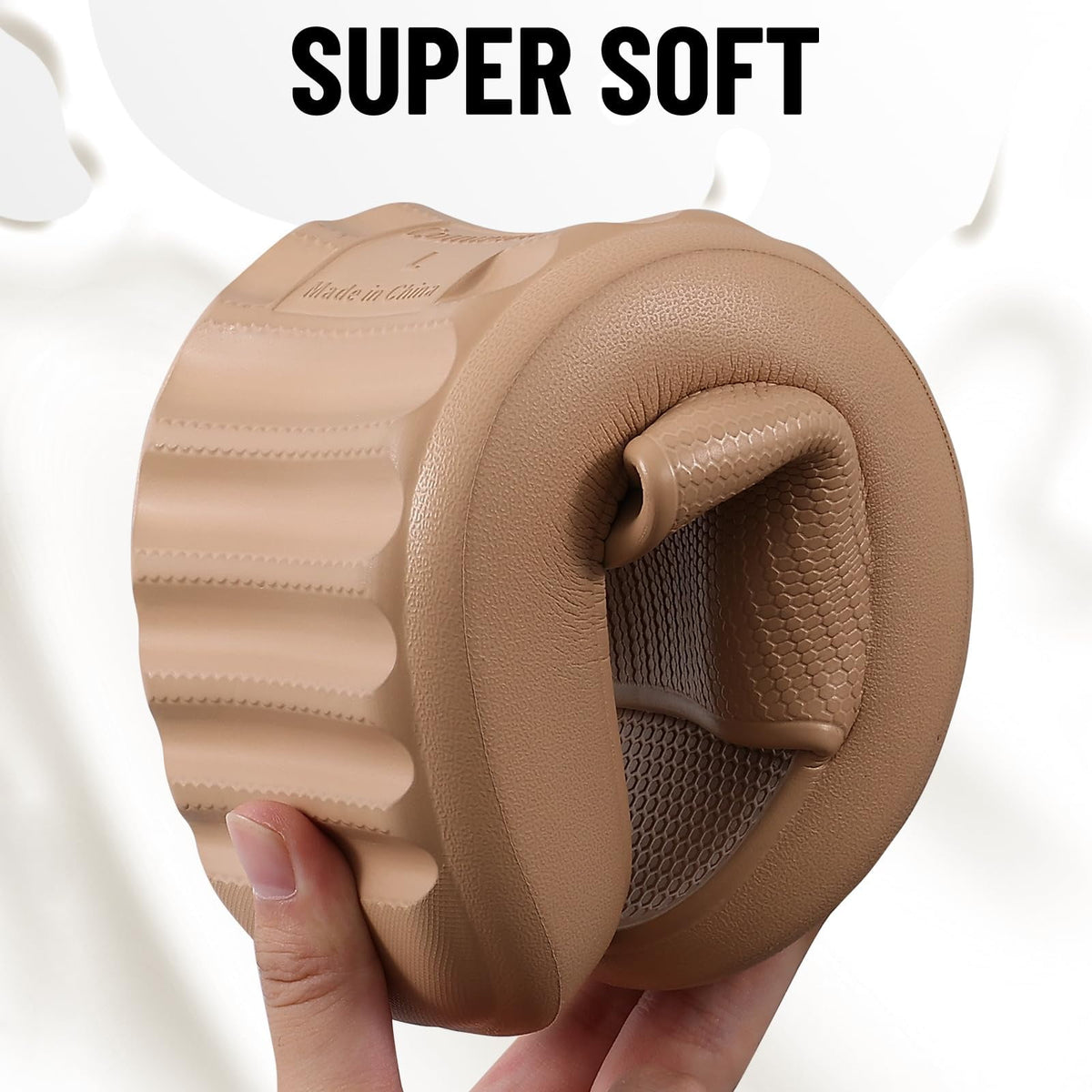 Litfun Cloud Slide Sandals for Women Men Summer Shower Shoes Soft Pillow Slippers Arch Support Beach Slides, Black