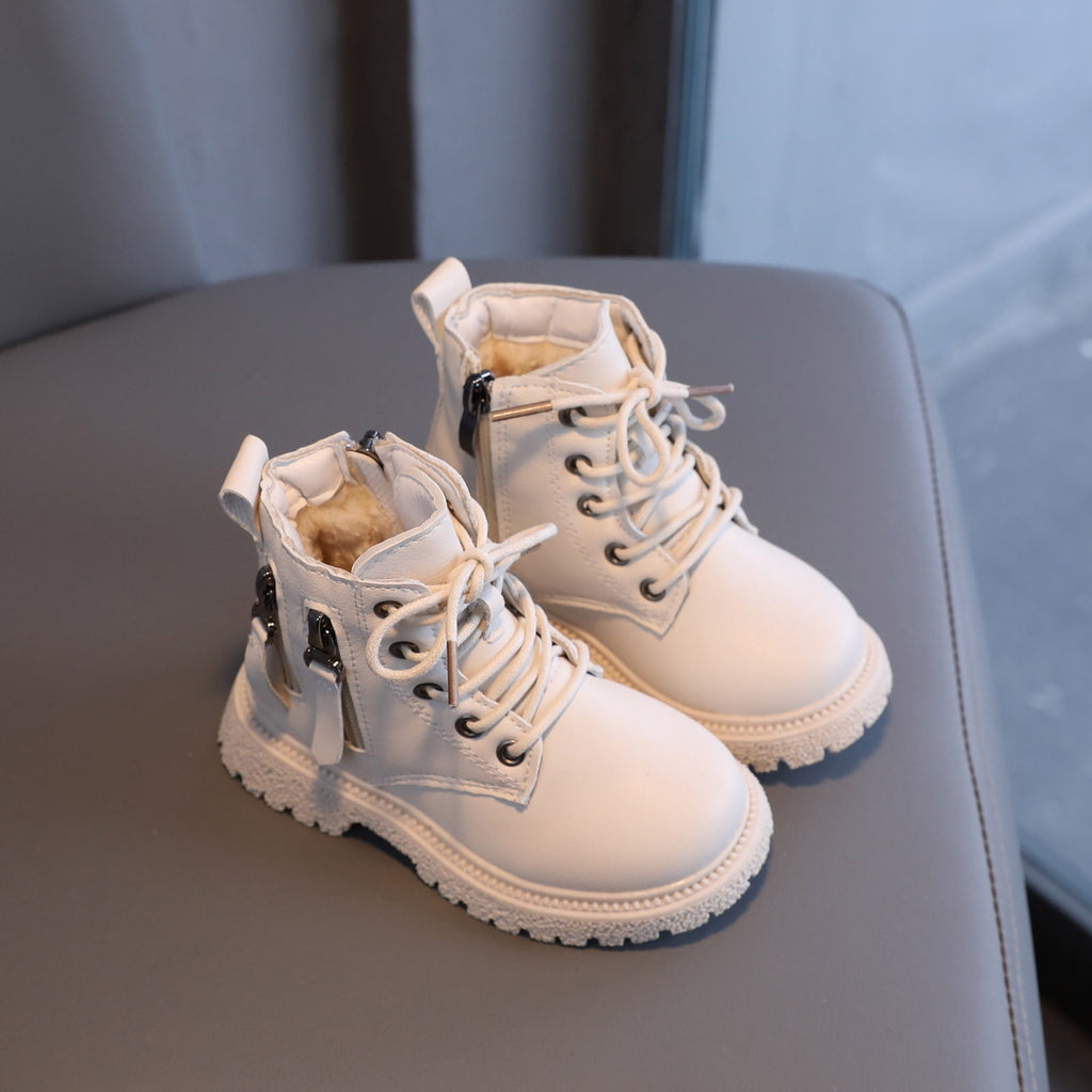 Kids' $10 Under Kids Ankle Boots Boys Girls Side Zipper Lace Up Work Boots Boots Save Big