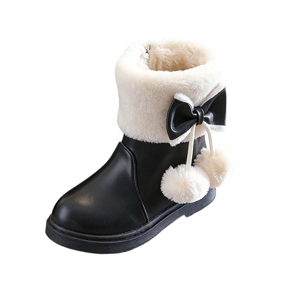 BXJX Girls Ankle Boots, Fleece Lined Warm Side Zipper Soft Sole Winter Shoots Khaki Size 11 Little Kids