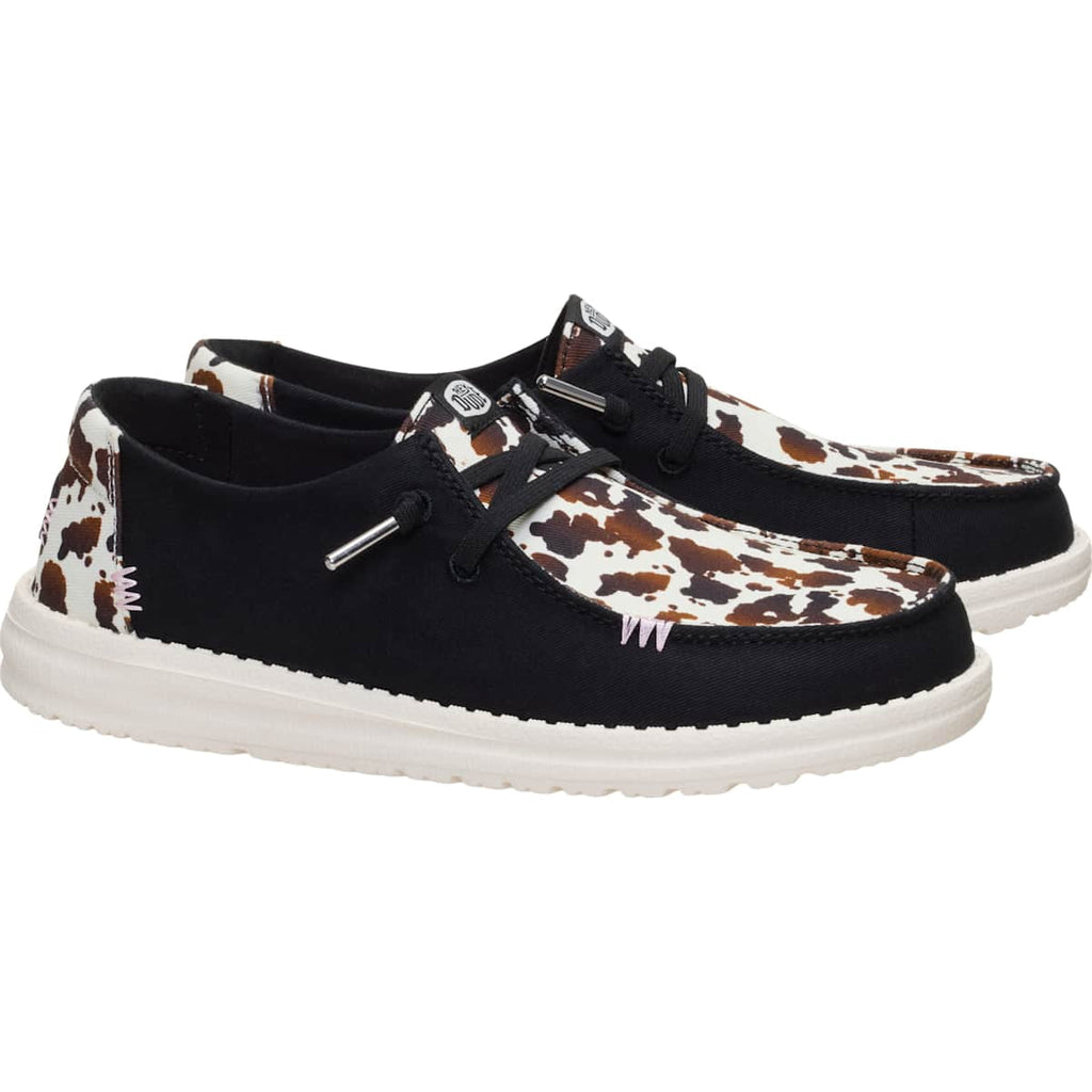 HEYDUDE Wendy Spotted Cow, Black, 9