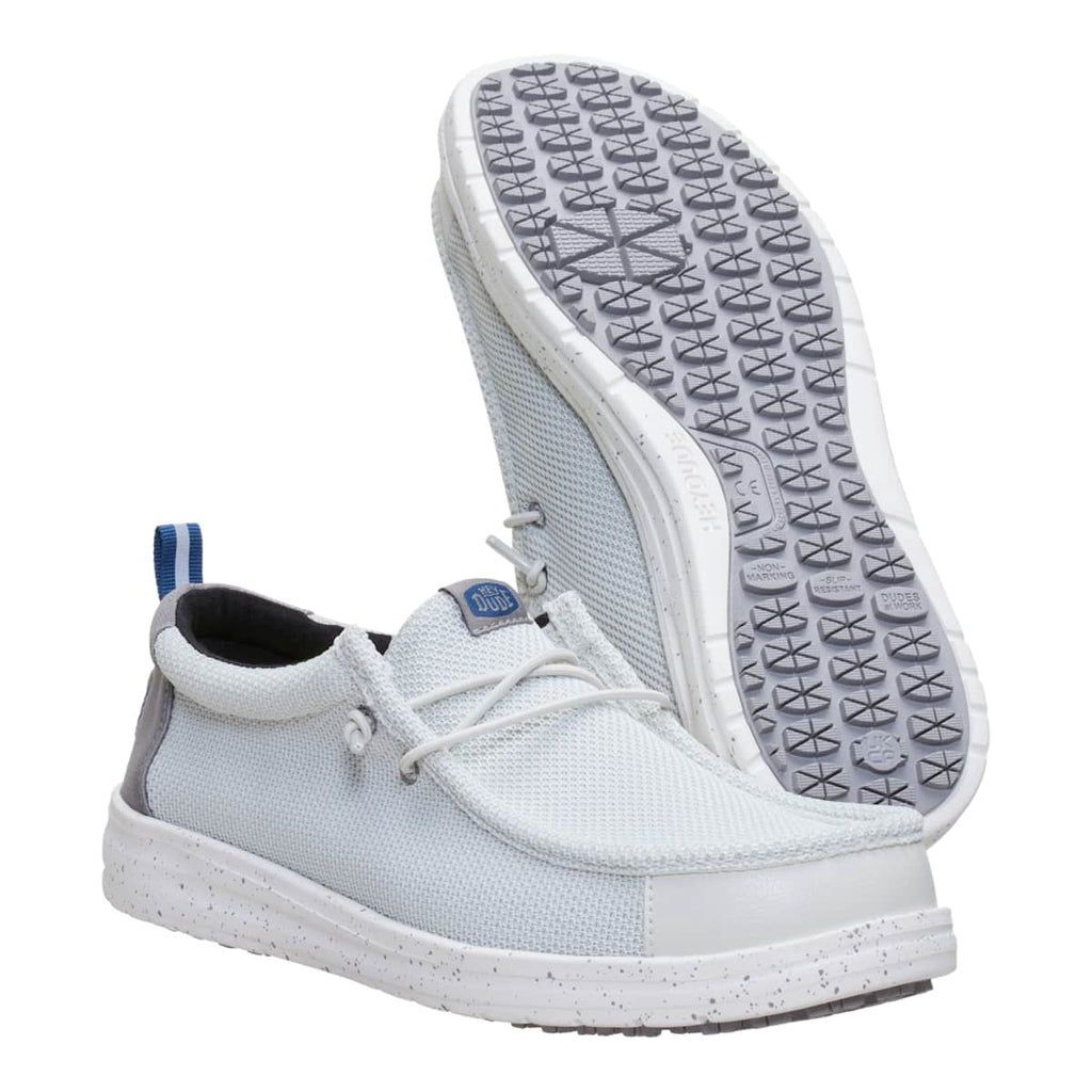 HEYDUDE Men Wally Work CE Slip Resistant, Black Mesh, 13