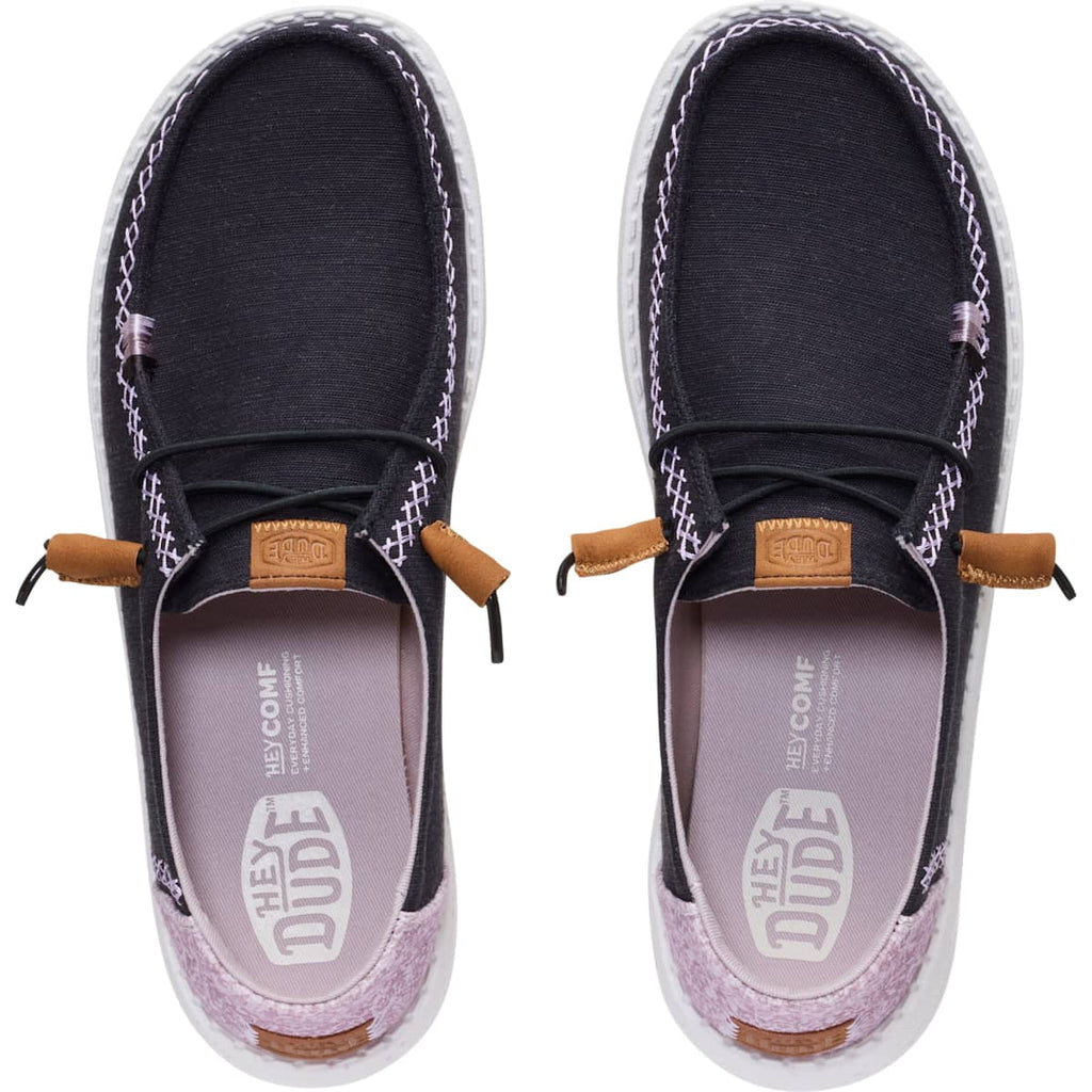 HEYDUDE Women Wendy Boho Butterfly, Black/Purple, 9