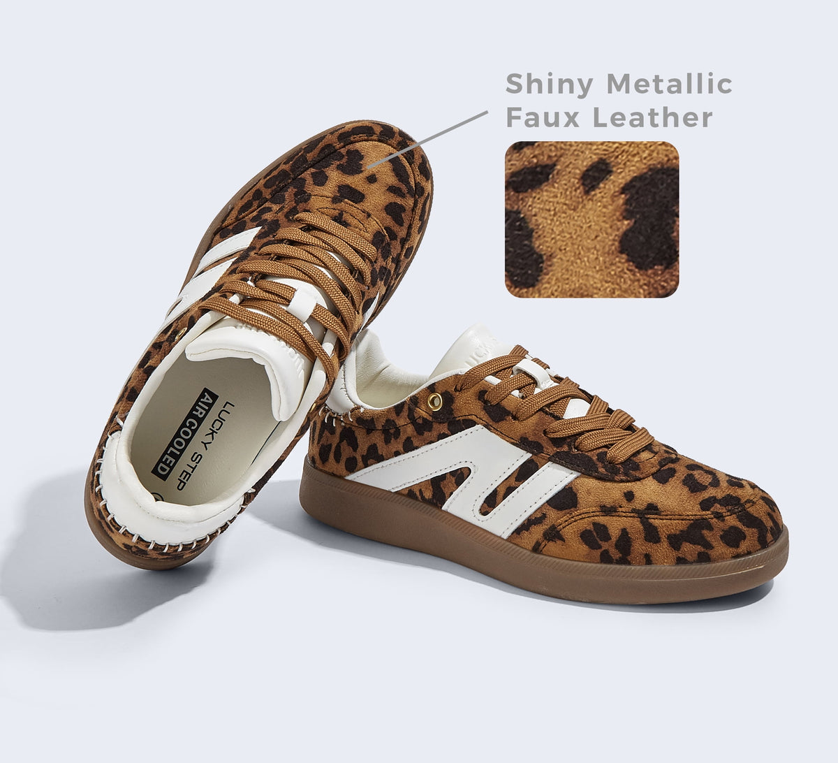 LUCKY STEP Womens Classic Retro Gum Sole Fashion Sneakers Anti Slip Casual Shoes,Dark Brown