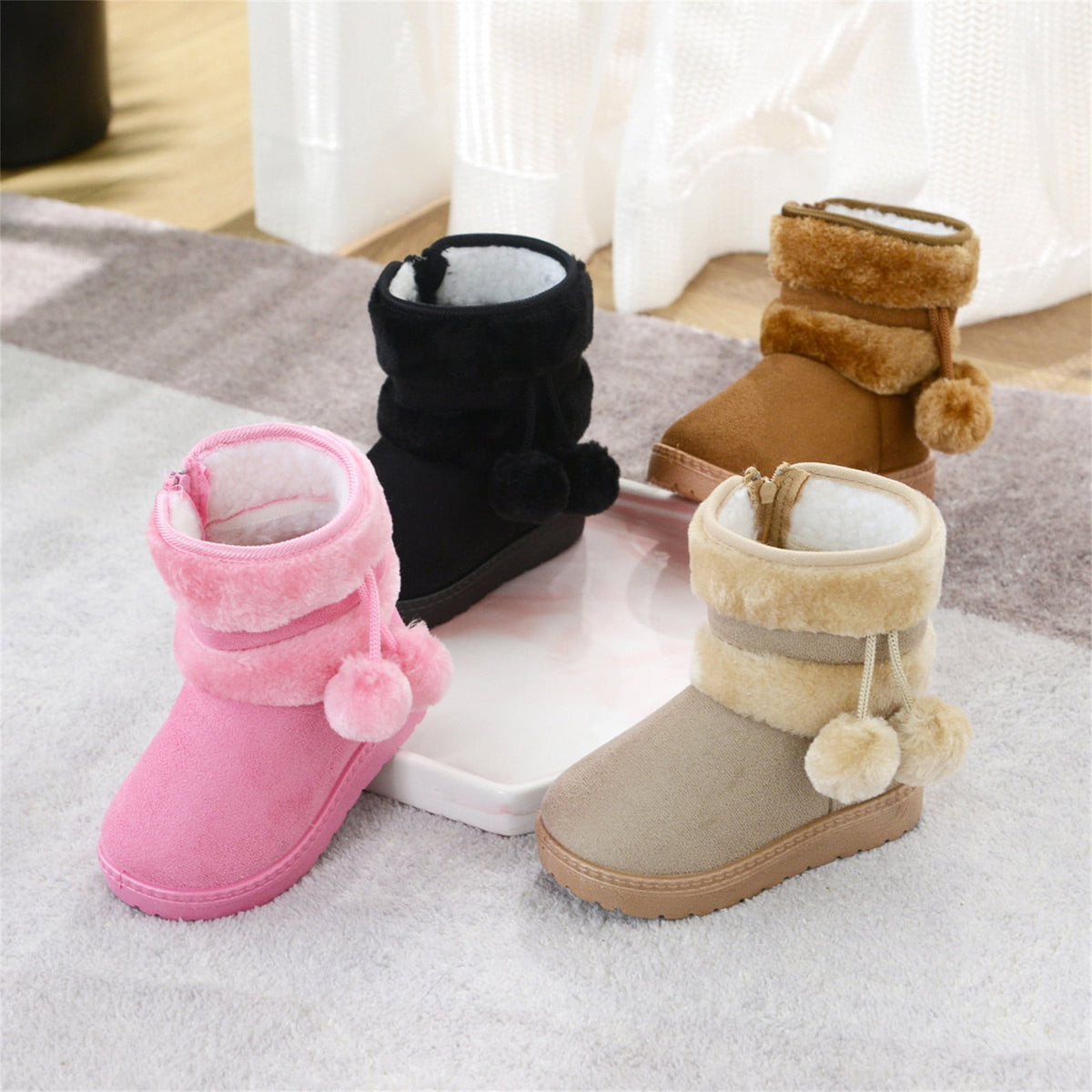 Boots Gift for Girls Girl's Winter Snow Boots Warm Faux Fur Lined Short Fashion Boot(Toddler/Little Kid) Save Big
