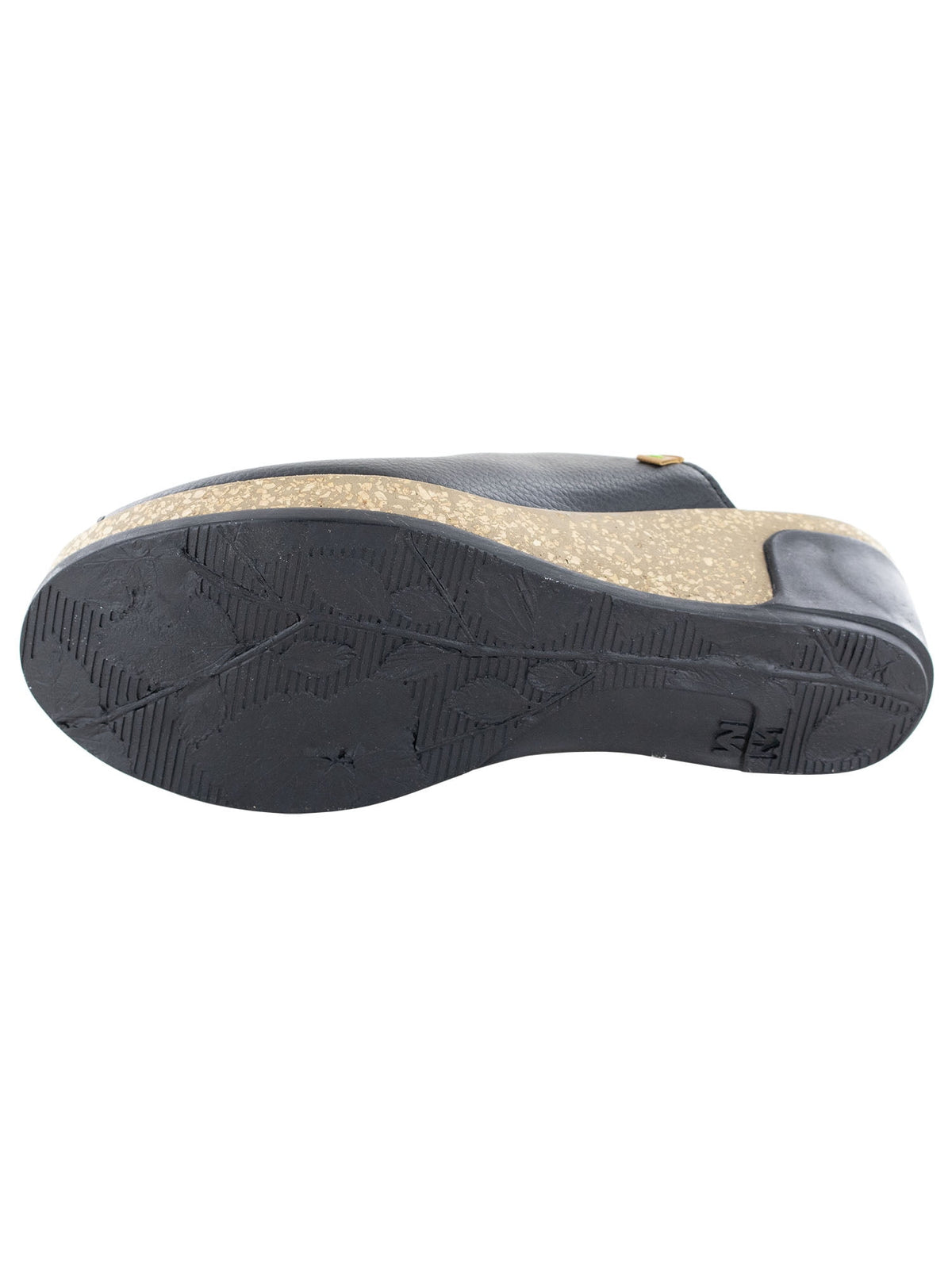 El Naturalista Womens Leaves 5005T Wedge Slides, Black Rugged, EU 40 / US 9