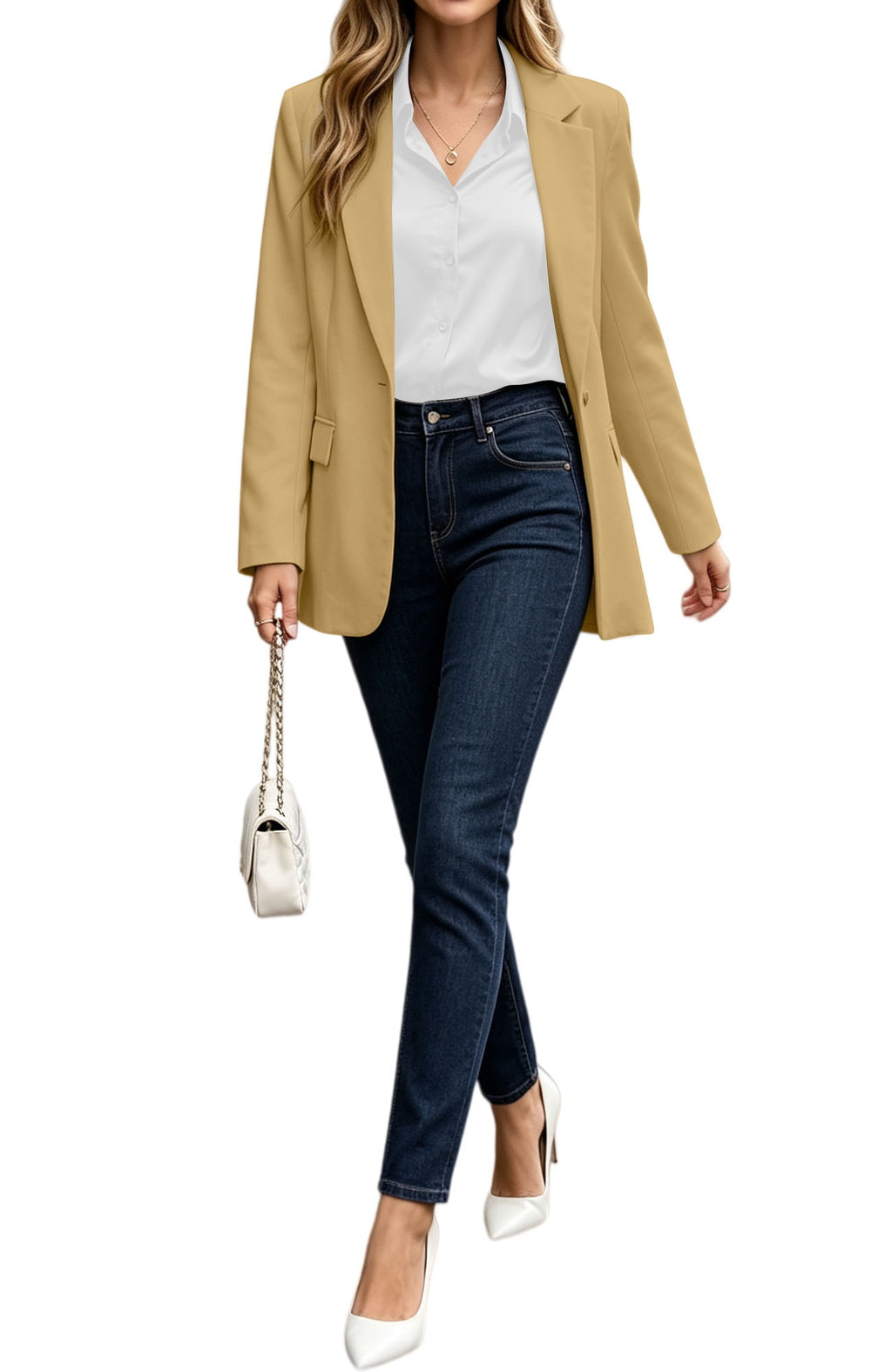 UVN Blouses for Women Long Sleeve Satin Shirts Button Down Ladies Casual Top