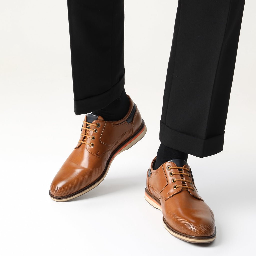 Bruno Marc Mens Casual Shoes Round Toe Classic Lace-up Oxford Shoes Dress Shoes LG19009M BROWN Size 8.5