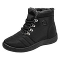 hopeusnice Women's Winter Boots Warm Fuzzy Fleece Lined Lace Up Ankle Booties Waterproof Snow Shoes Outdoor Hiking Footwear Black 42