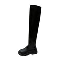 hopeusnice Women's Over The Knee Boots Chunky Heel Stretch Boots Winter Boots Knee High Boots Black 35